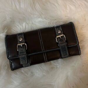 New York & Company Brown Buckle Leather Wallet